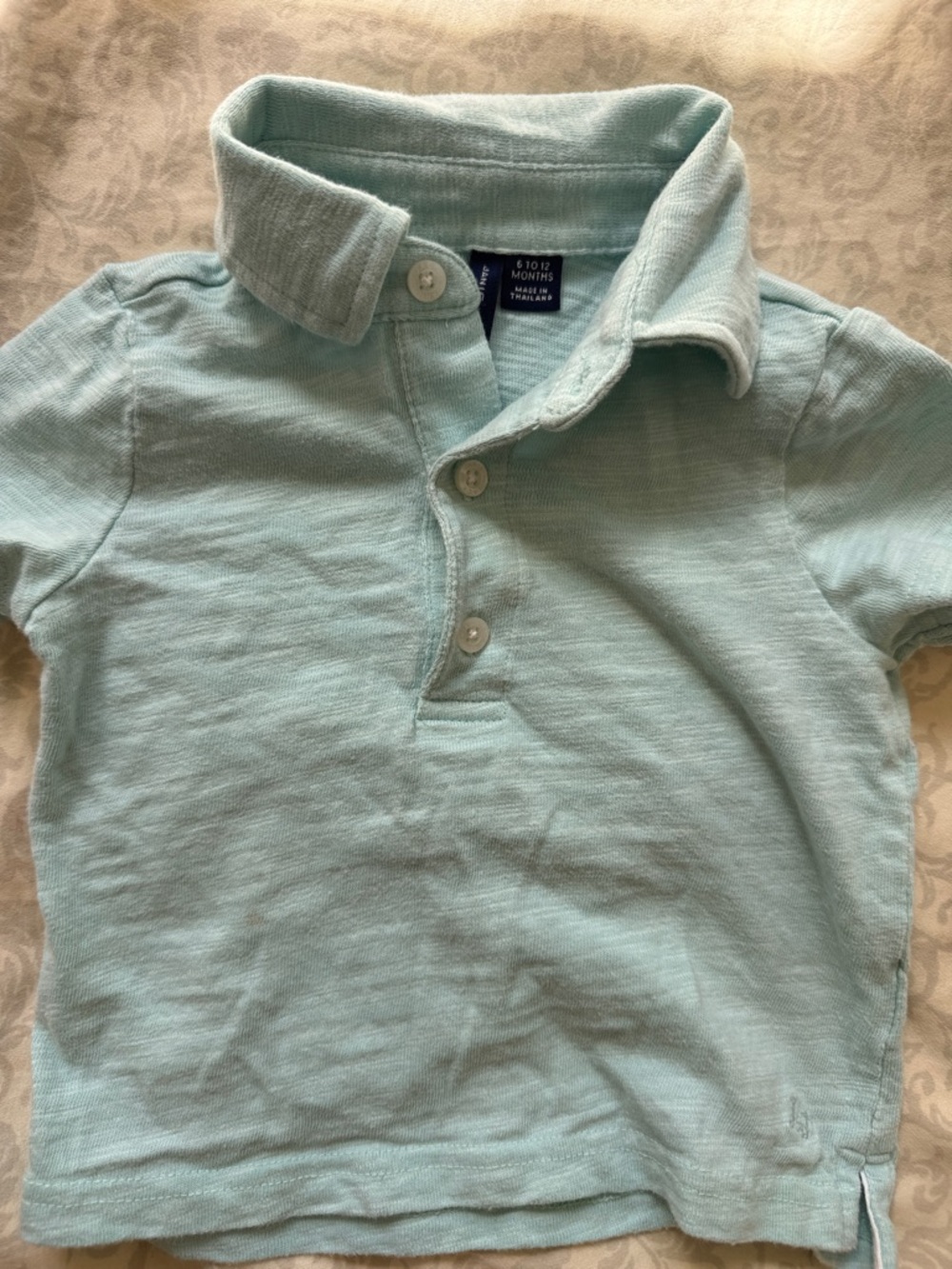 Janie and Jack Light Aqua Polo Shirt 6-12m
